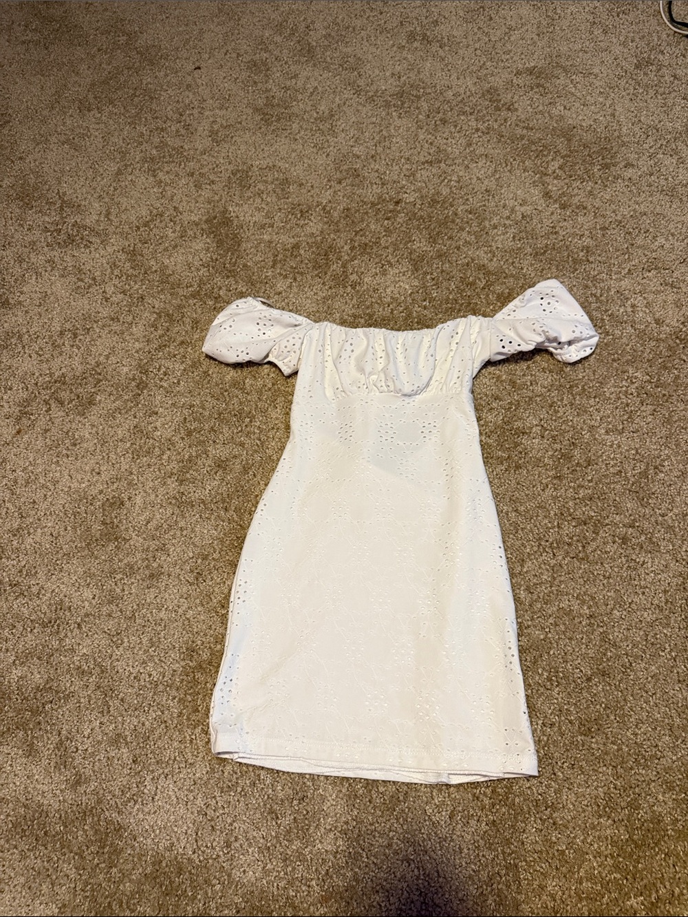 White Eyelet Off-Shoulder Dress